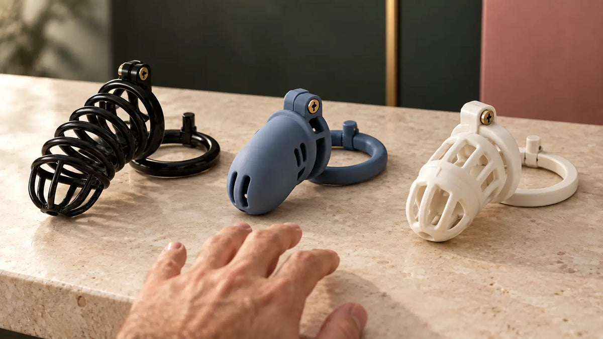 Comparaison de plusieurs cages de chasteté en métal, silicone et plastique pour choisir un modèle adapté
