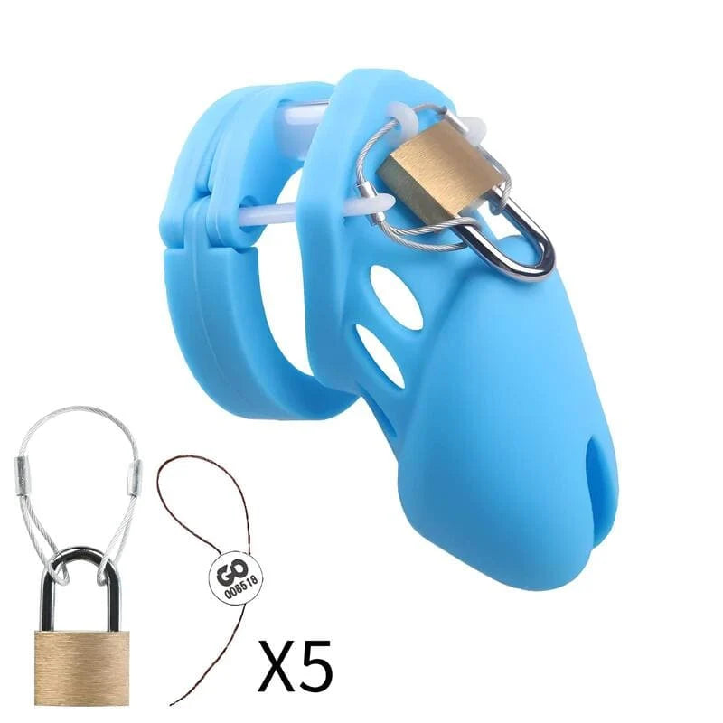 Cage Aqualis bleue avec cadenas en laiton et cinq scellés numérotés