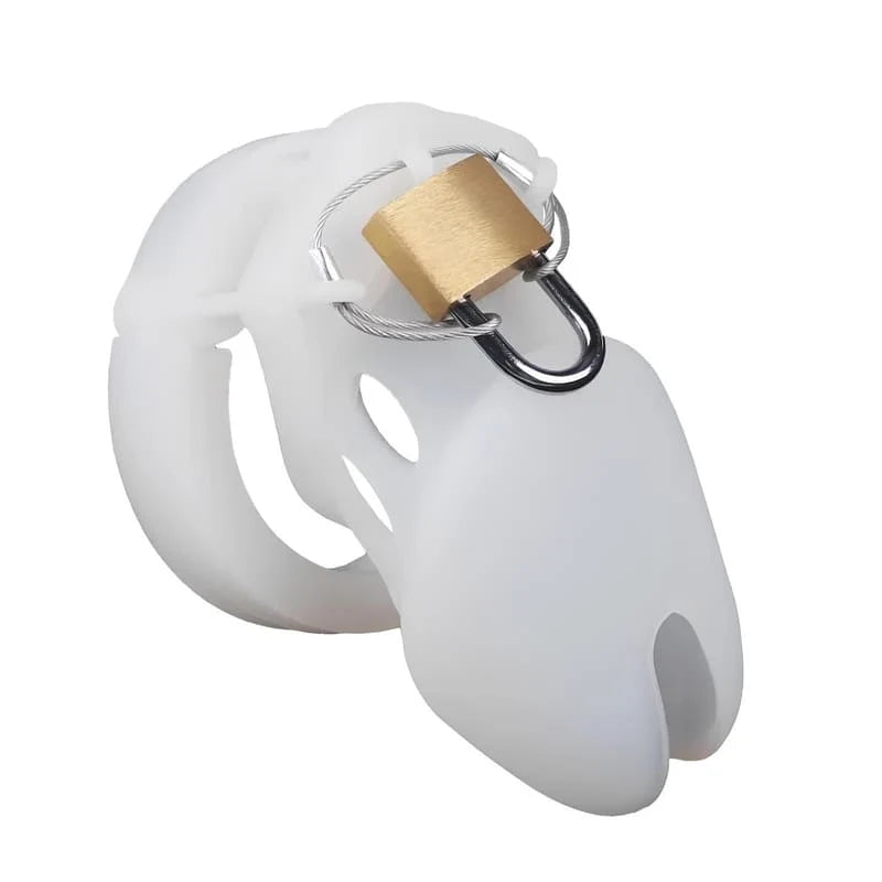 Cage de chasteté courte Opalys en silicone blanc