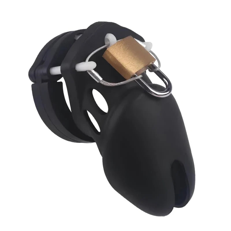 Cage de chasteté courte Noctea en silicone noir