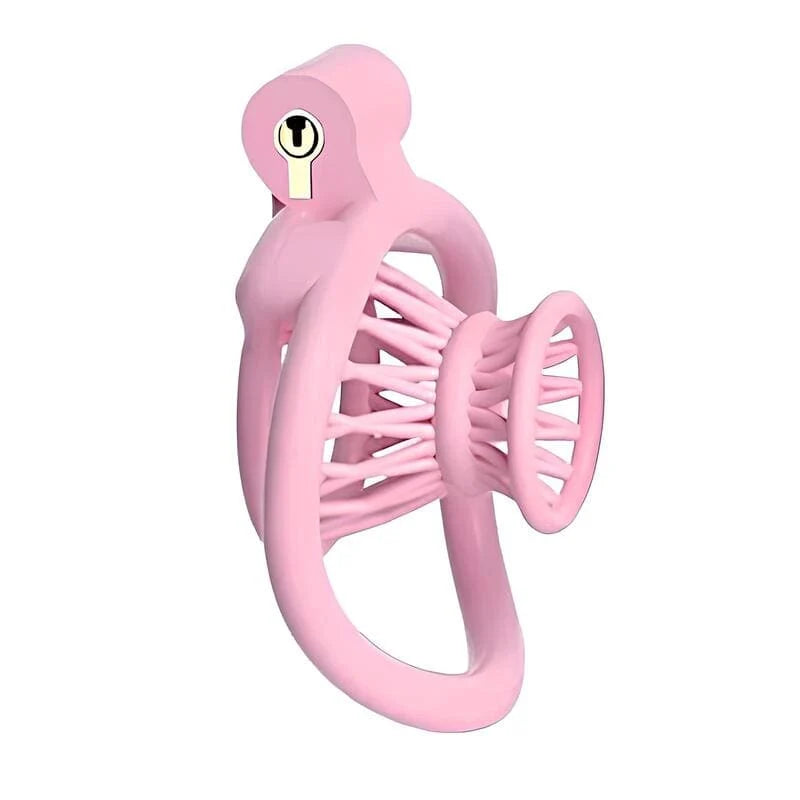 Cage de chasteté négative Nyméa rose en plastique ABS