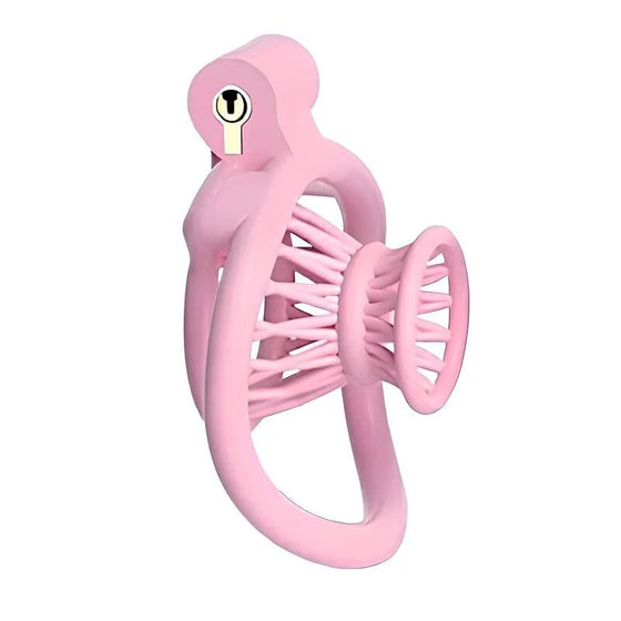 Cage de chasteté négative Nyméa rose en plastique ABS