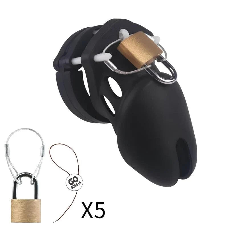 Cage Noctea noire avec cadenas en laiton et cinq scellés numérotés